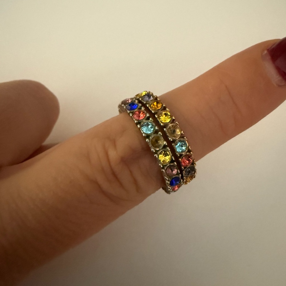 Madewell Colorful Crystal Band Ring